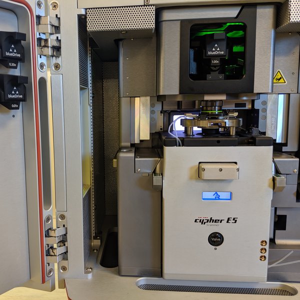 Asylum Research Cypher ES atomic force microscope with blueDrive cantilever holders.